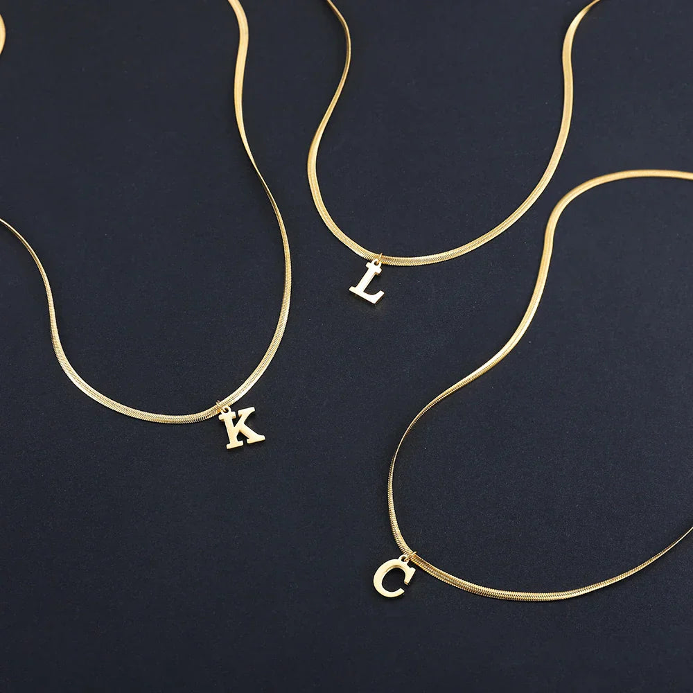 Women’s choker necklace with initial pendant
