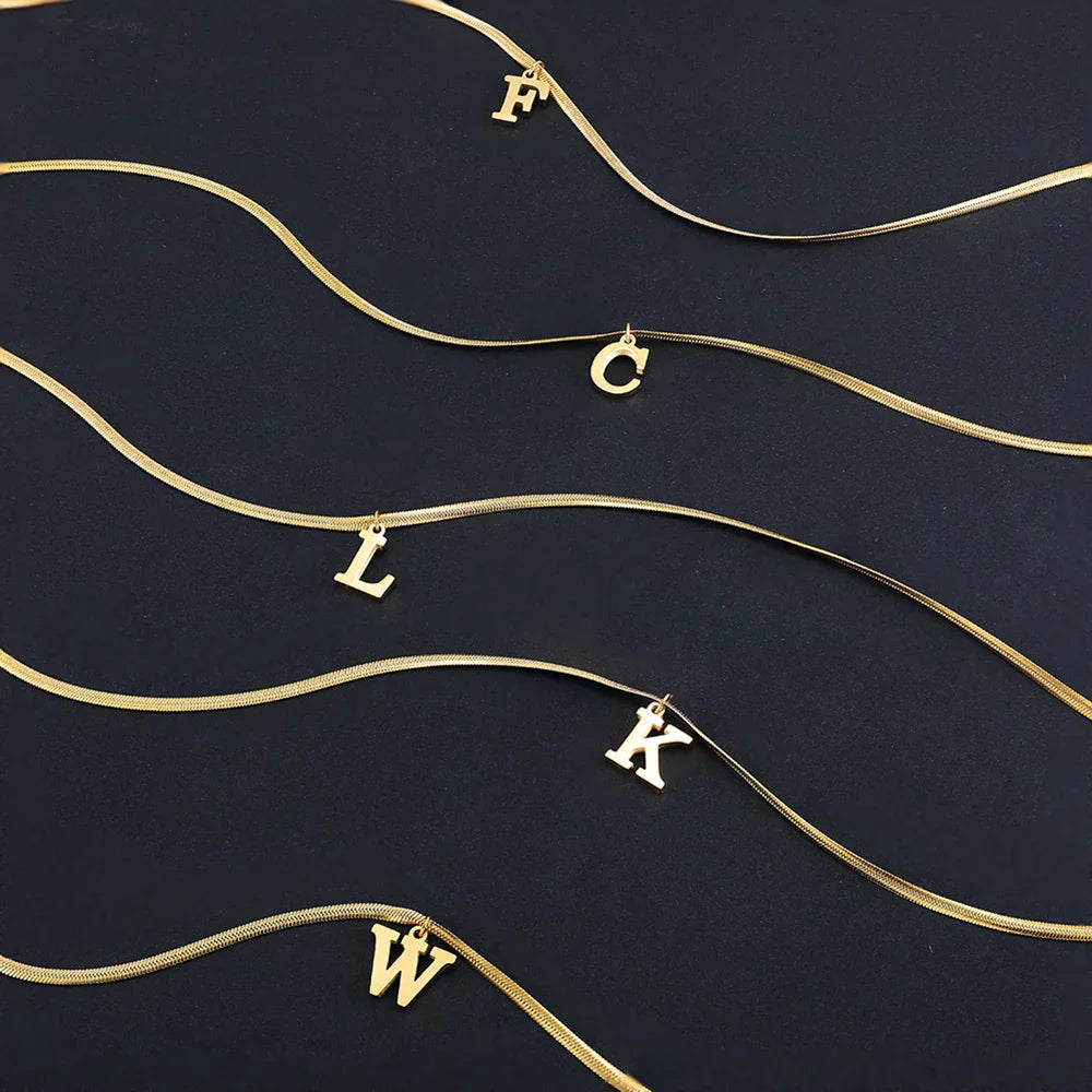 Women’s choker necklace with initial pendant