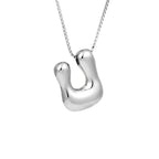 Women's necklace with initial pendant - letter