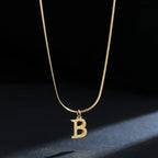 Women’s choker necklace with initial pendant b