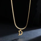 Women’s choker necklace with initial pendant d