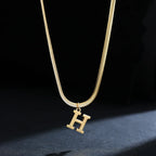Women’s choker necklace with initial pendant h