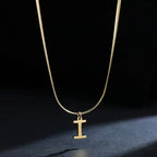 Women’s choker necklace with initial pendant i