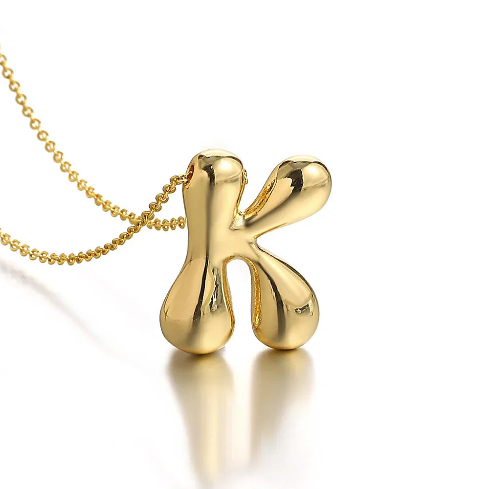 Women's necklace with initial pendant - letter