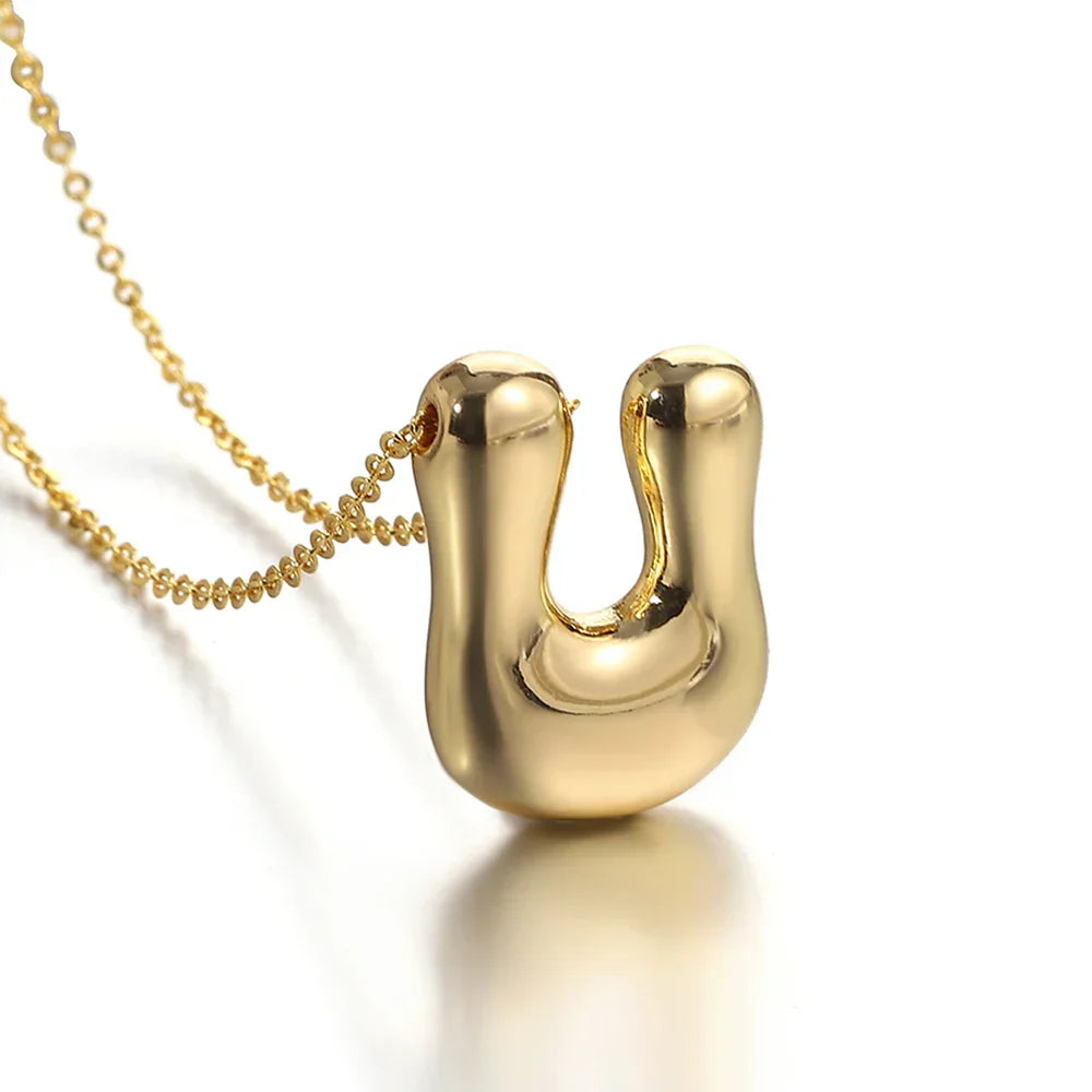 Women's necklace with initial pendant - letter