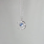 Women's Necklace with Star and Moon Pendant silver