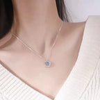 Women's Necklace with Star and Moon Pendant silver