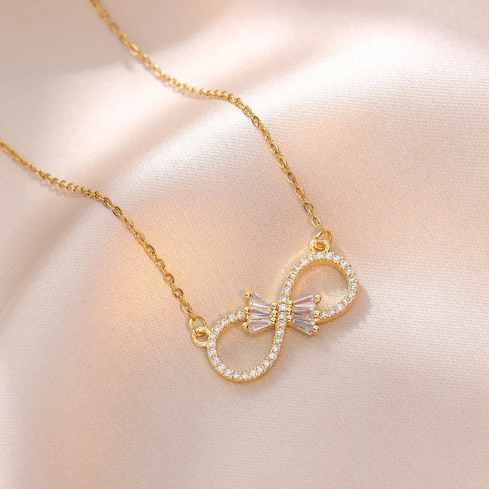 Women's Necklace with Infinity Zircon Pendant