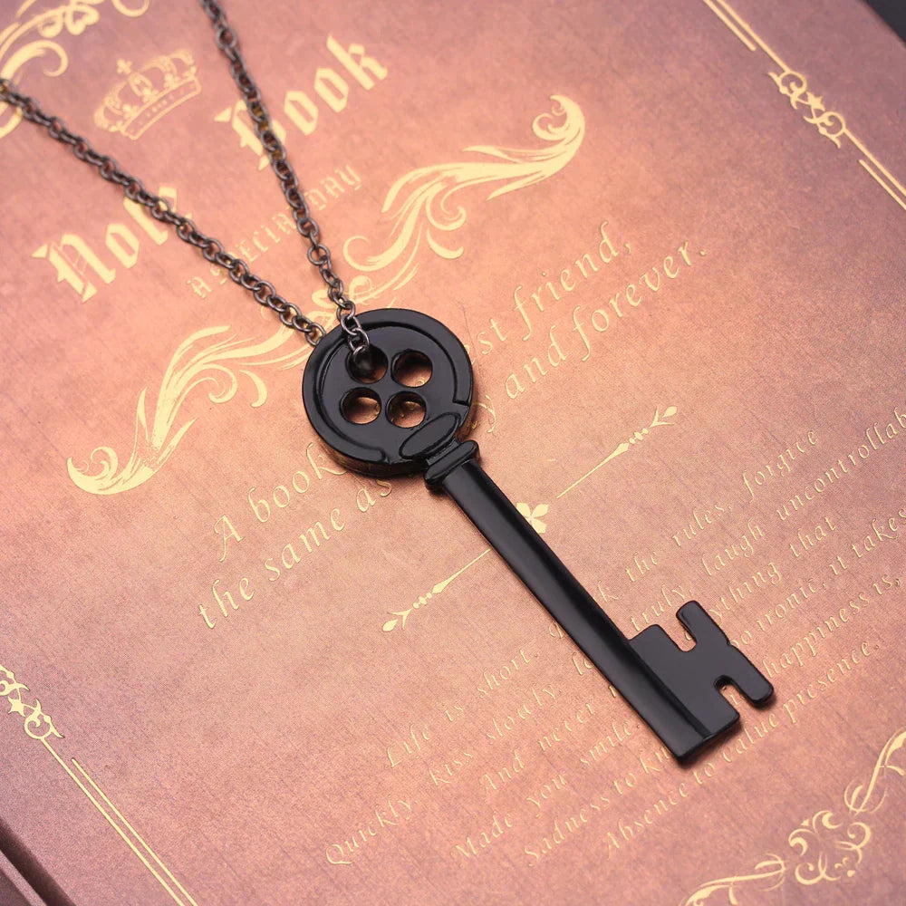 Men's necklace with black key pendant