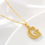 Men's or women's necklace with personalized initial pendant g