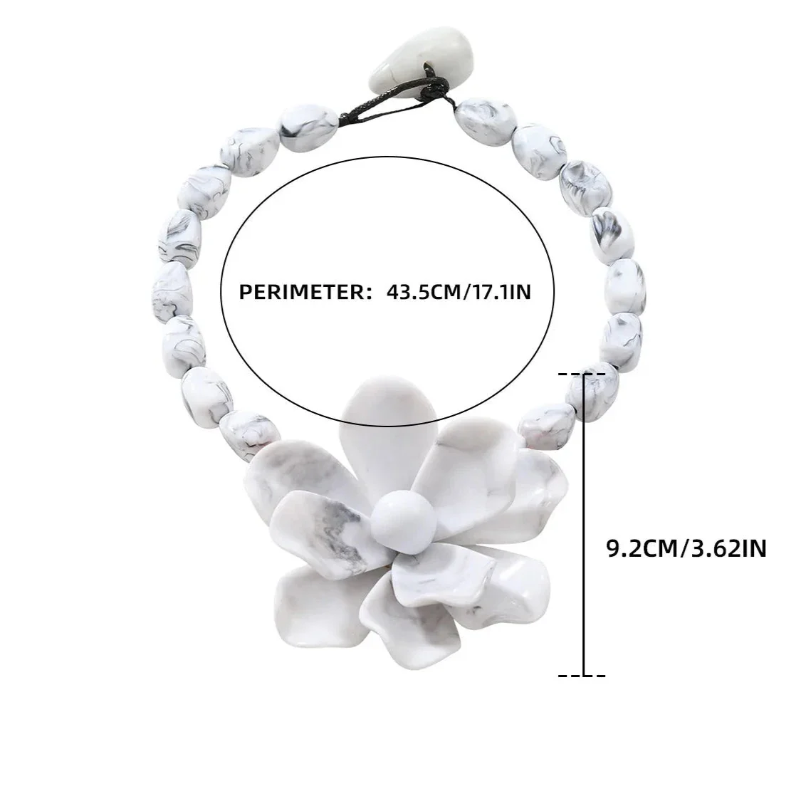 Choker Necklace with Large Flower Pendant 