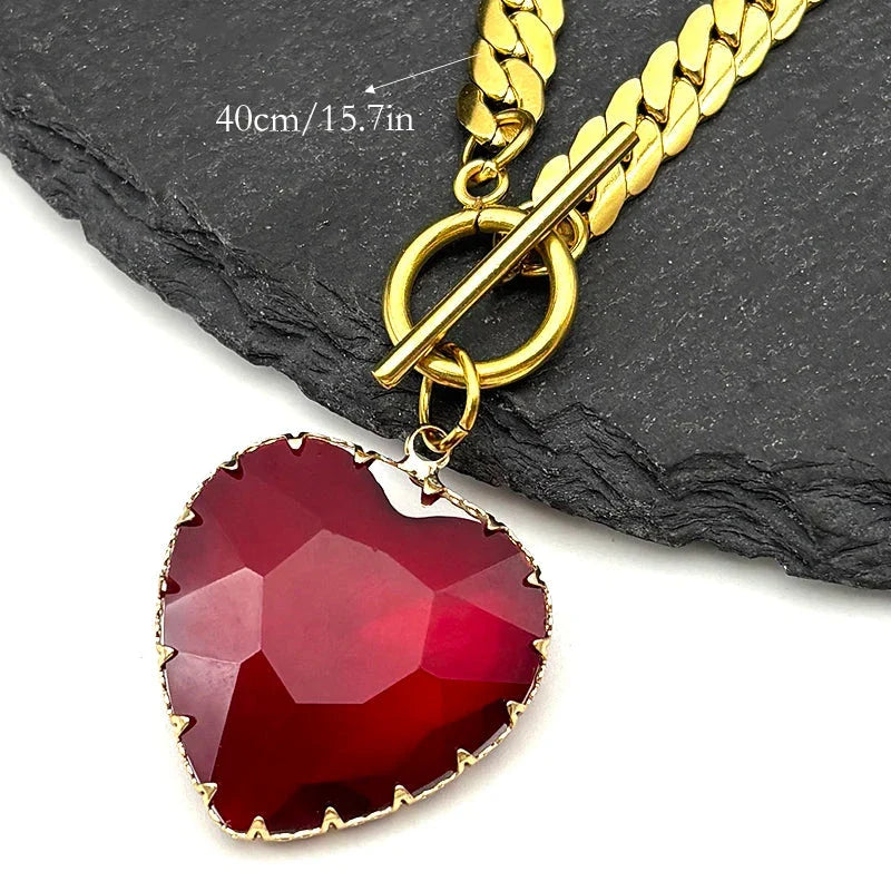 Choker Necklace with Heart Pendant 7