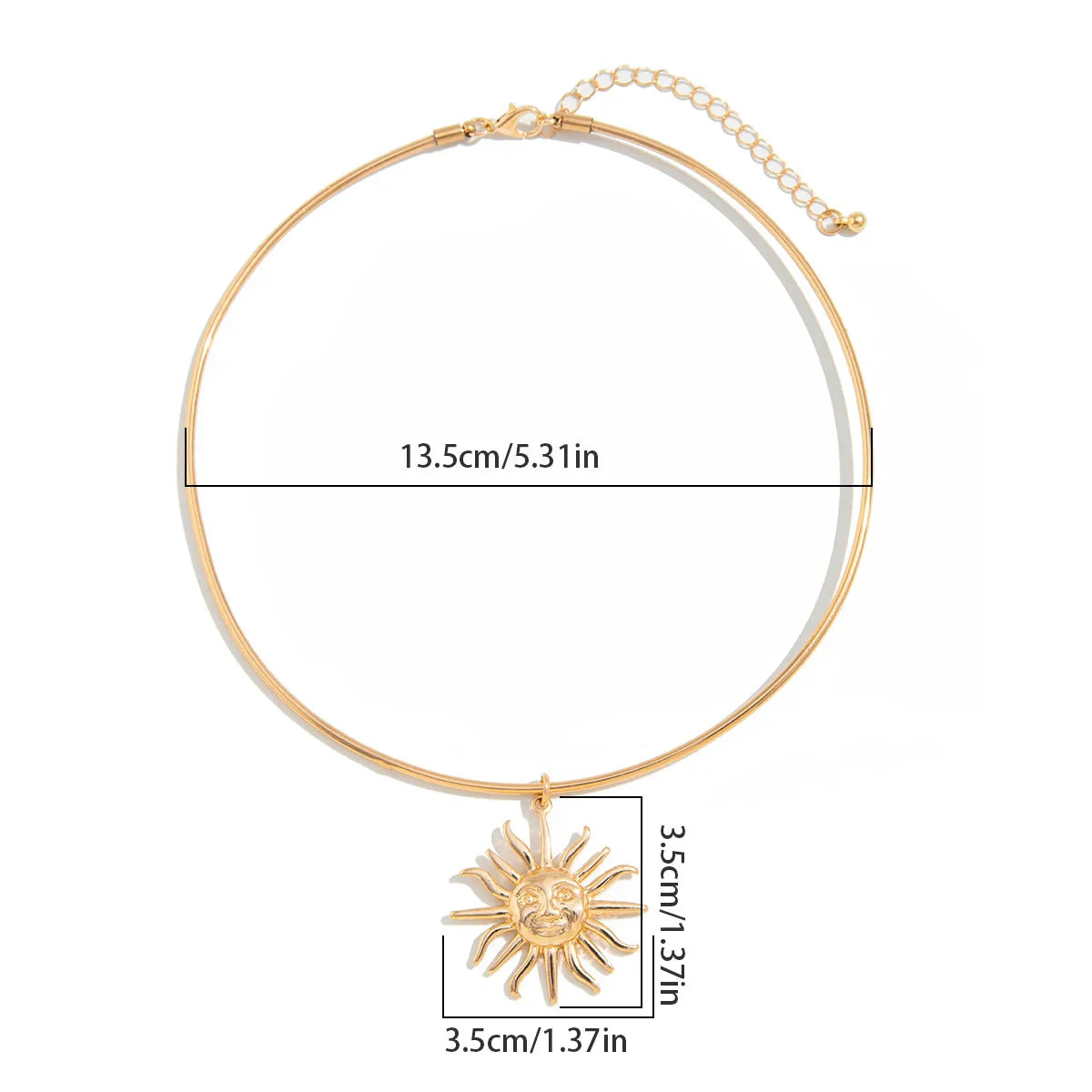 Sun Pendant Choker Necklace