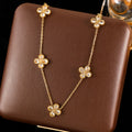 Necklace Choker with Four-Leaf Clover Pendants