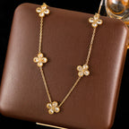 Necklace Choker with Four-Leaf Clover Pendants