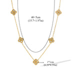 Necklace Choker with Four-Leaf Clover Pendants