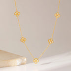 Necklace Choker with Four-Leaf Clover Pendants