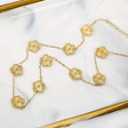 5-Leaf Clover Pendant Choker Necklace