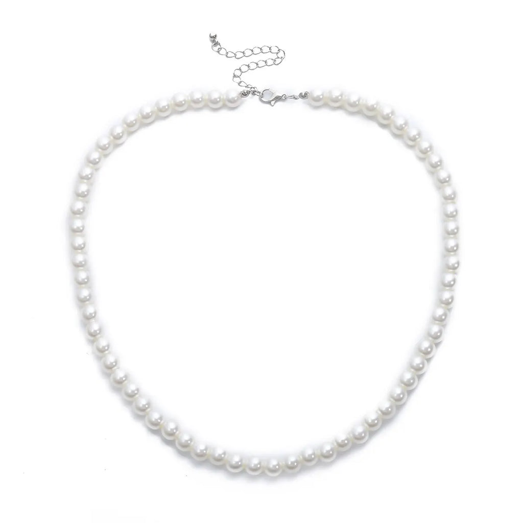 Men's Choker Necklace with Pearls