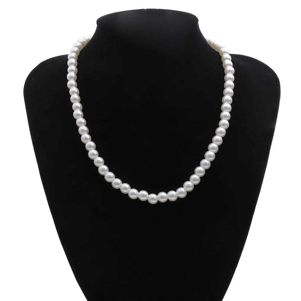 Men's Choker Necklace with Pearls