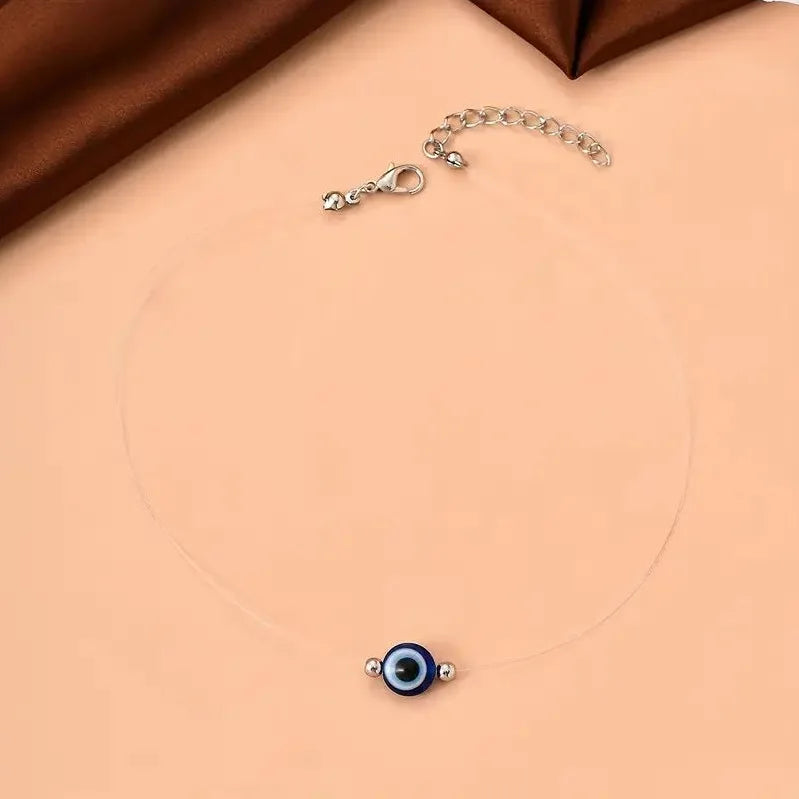 Necklace Choker with Evil Eye Pendant