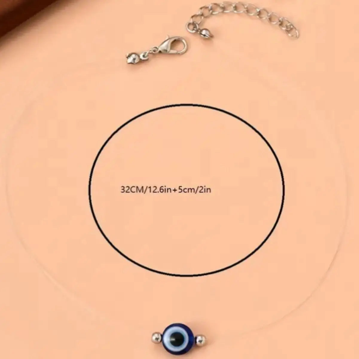 Necklace Choker with Evil Eye Pendant