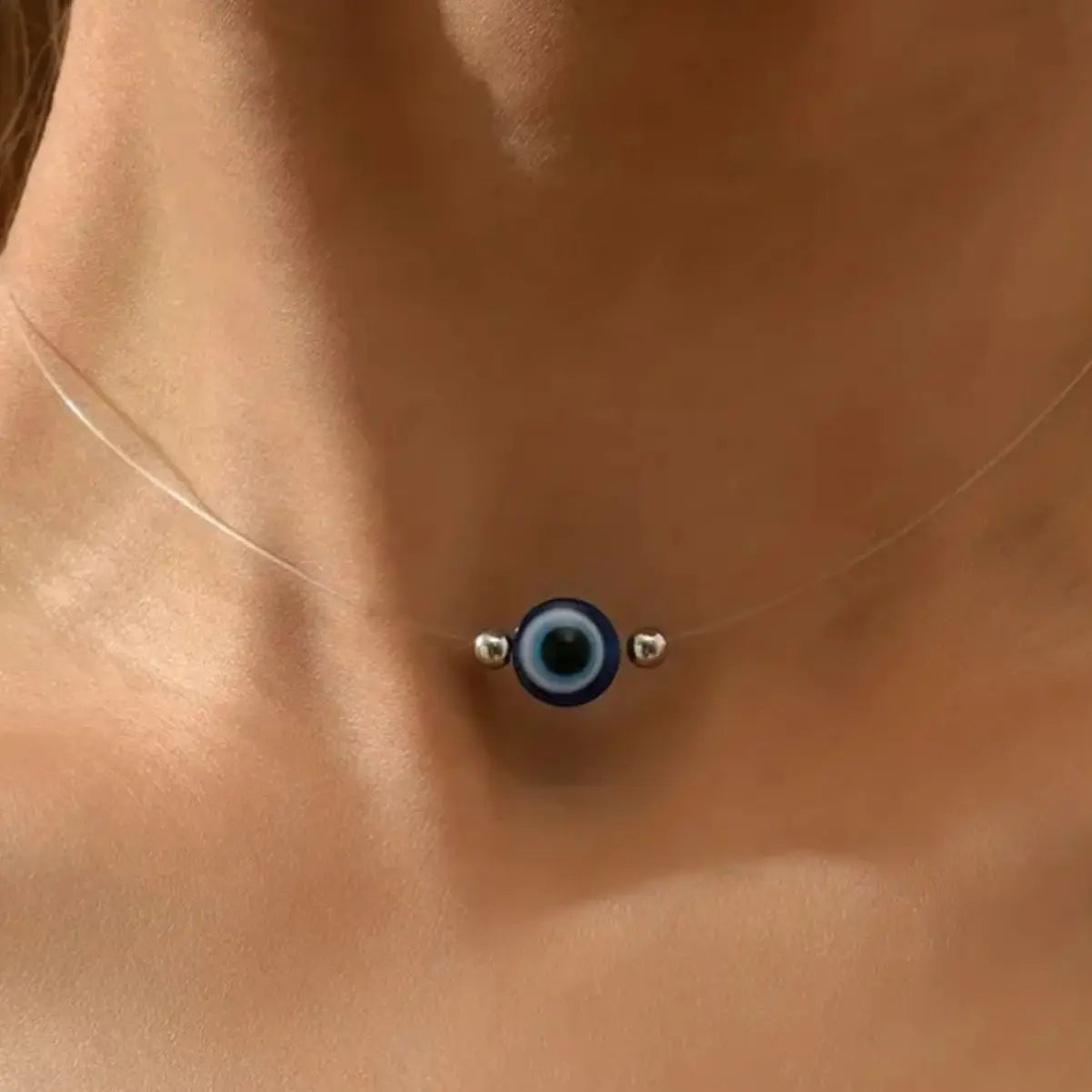 Necklace Choker with Evil Eye Pendant