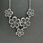 5-Petal Large Flower Pendant Choker Necklace
