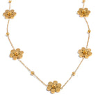 Gold Flower Pendant Choker Necklace