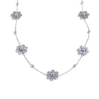 Silver Flower Pendant Choker Necklace