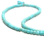 Choker Necklace Cross Pendant Natural Stone Women Blue