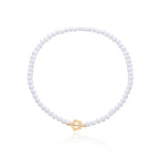 Floral Pendant Choker Necklace in White and Gold