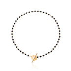 Floral Pendant Choker Necklace in Black and Gold