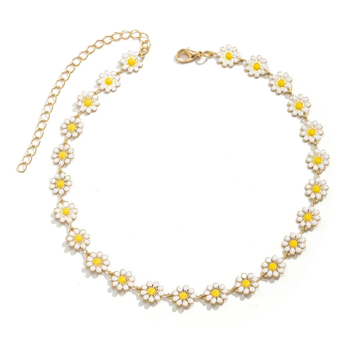 Daisy Flower Pendant Choker Necklace