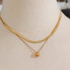Gold Large Water Drop Pendant Choker Necklace