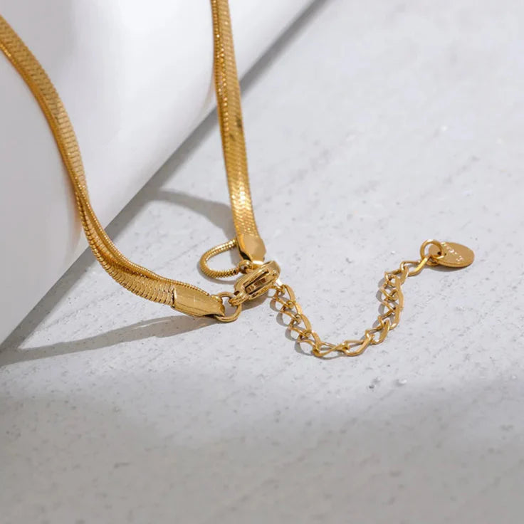 Gold Large Water Drop Pendant Choker Necklace