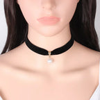 Bohemian Style Necklace with White Pearl Pendant
