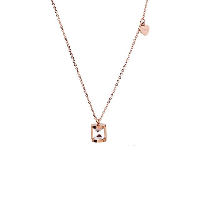 Hourglass Heart Pendant Necklace