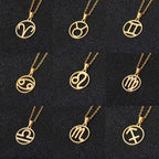 Zodiac Sign Necklace - 12 Constellation Astrology Medal Pendant for Men and Women
