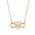 Infinite Symbol Necklace Women's Heart Pendant Gold