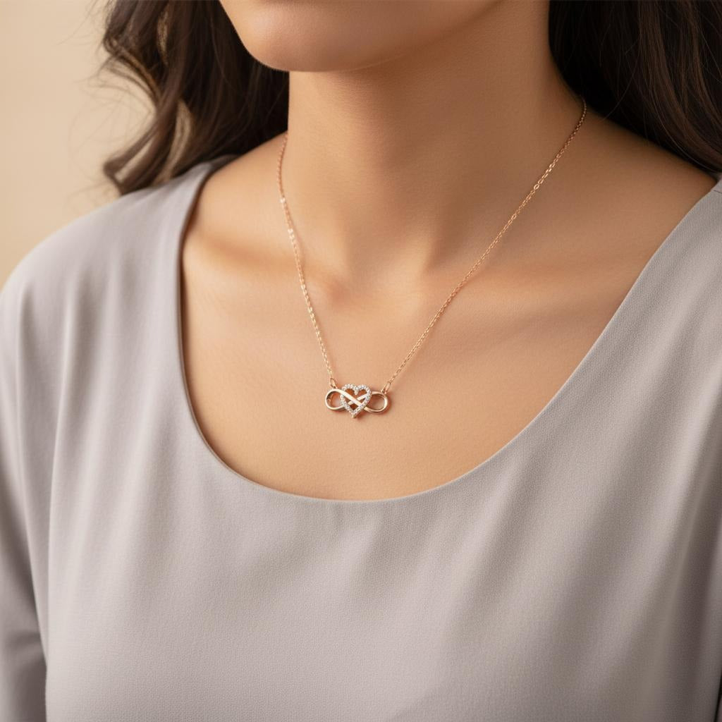 Infinity Symbol Necklace Pendant Woman Heart