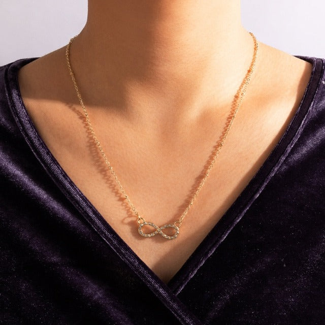 Infinity Symbol Necklace with Pendant for Women gold