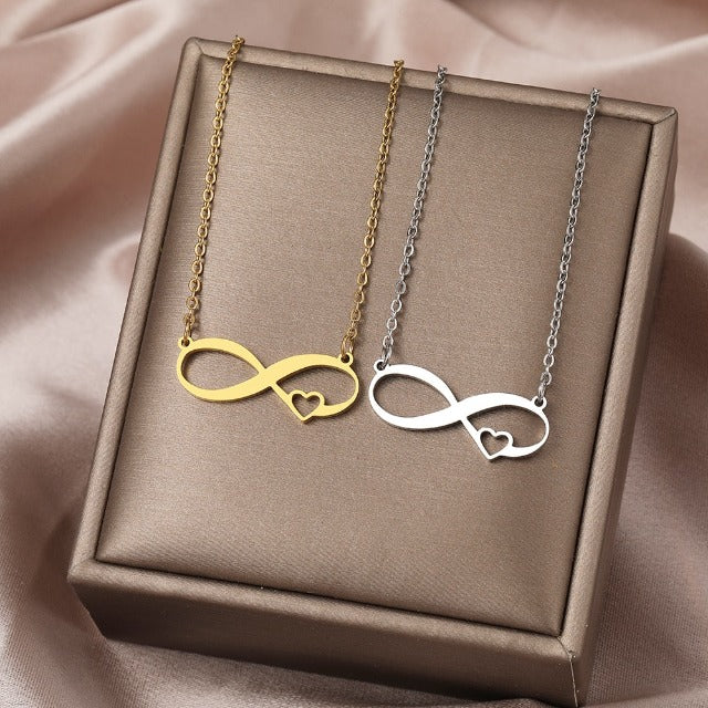 Infinite Symbol Necklace Women's Pendant Small Heart