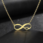 Infinite Symbol Necklace Women's Pendant Small Heart gold