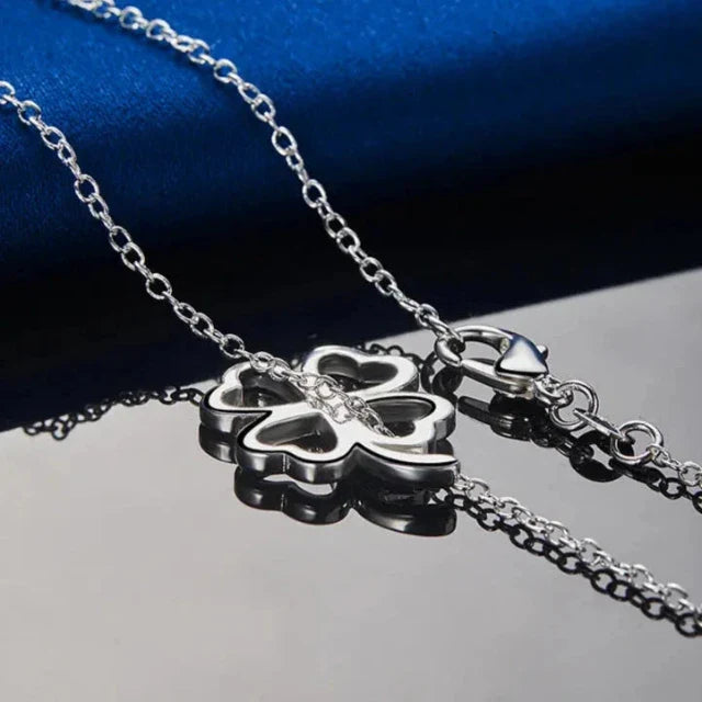 4-Leaf Clover Pendant Necklace for Women Silver