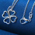 4-Leaf Clover Pendant Necklace for Women Silver