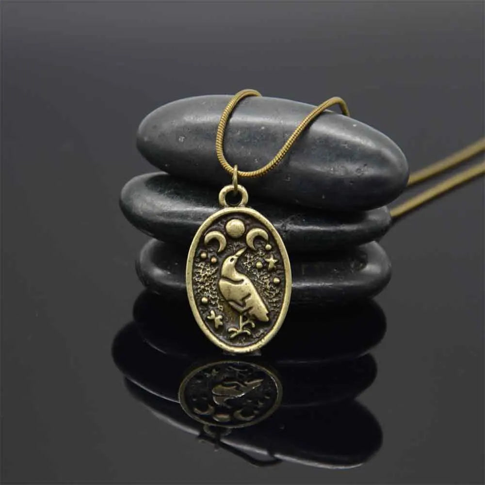 Viking Necklace with Odin's Raven Pendant type 4