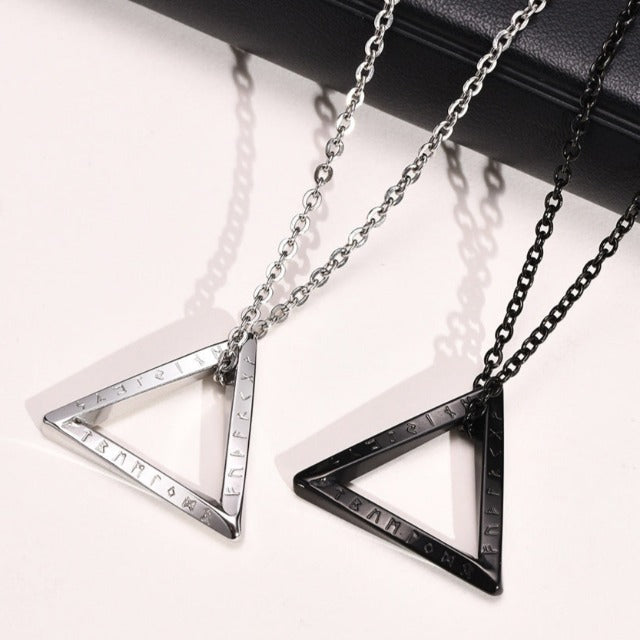 Viking Necklace with Celtic Rune Pendant for Men and Women, Nordic Black