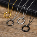 Viking Necklace Round Rune Pendant