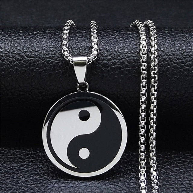 Yin Yang Necklace Men’s Silver Pendant